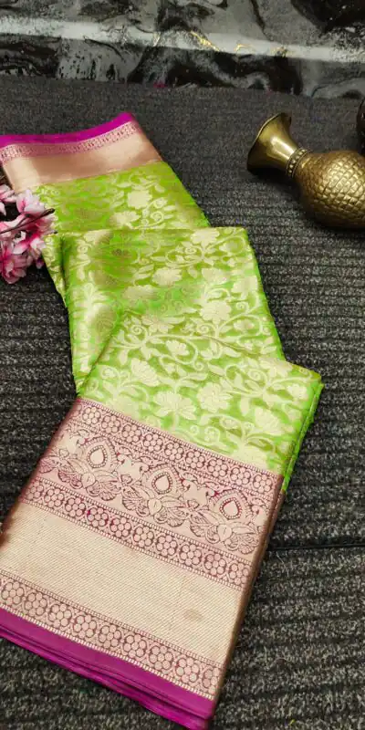 MB™️  3235 Green Color Soft Organic Banarasi Silk Gold Zari Weaving Saree Casual, Party Wear, Festival, Events, .  Expected Delivery  4-6 Working Days @1749 | Sarees, Bollywood Sarees, Creative Sarees, Designer Sarees, Embroidered Sarees, Ethnic Saree, Modern Digital sarees, Party Wear Sarees