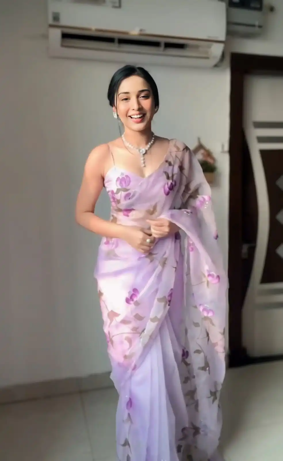 SC 258 Lavender Color Soft Organza Silk Pastel Color Flower Design Saree , Party Wear, Events, Festivals Expected Delivery 4-6 Working Days 1599/- | Sarees, Bollywood Sarees, Creative Sarees, Designer Sarees, Embroidered Sarees, Ethnic Saree, Modern Digital sarees, Party Wear Sarees
