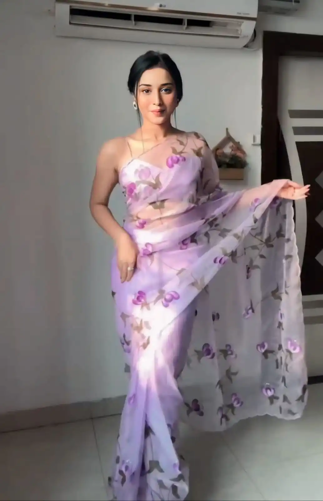 SC 258 Lavender Color Soft Organza Silk Pastel Color Flower Design Saree , Party Wear, Events, Festivals Expected Delivery 4-6 Working Days 1599/- | Sarees, Bollywood Sarees, Creative Sarees, Designer Sarees, Embroidered Sarees, Ethnic Saree, Modern Digital sarees, Party Wear Sarees