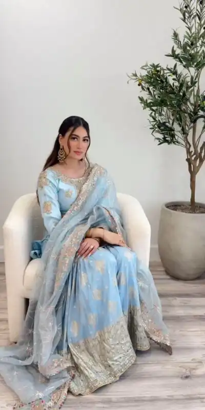 SSR 468 Light Blue Color Georgette Embroidery Sequence Salwar Suit Wedding, Party, Festive, Events Expected Delivery 4-6 Working Days @ 2149/- Only | Salwar suit, Designer Suits, Casual Suits, Creative suits, Party Wear Suits, Straight Suits