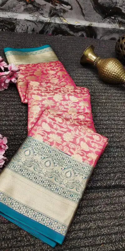 MB™️  3235 Pink Color Soft Organic Banarasi Silk Gold Zari Weaving Saree Casual, Party Wear, Festival, Events, .  Expected Delivery  4-6 Working Days @1749 | Sarees, Bollywood Sarees, Creative Sarees, Designer Sarees, Embroidered Sarees, Ethnic Saree, Modern Digital sarees, Party Wear Sarees