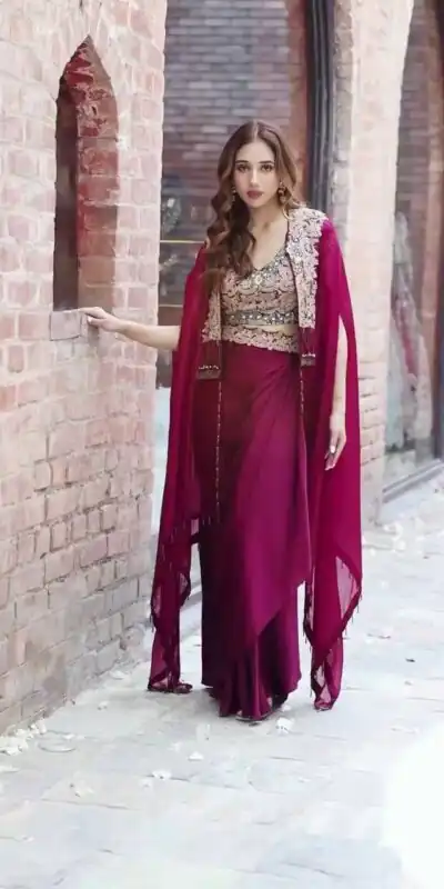 ST 1031 Purple Color Georgette Embroidery Work Lehenga Choli Koti Casual, Wedding, Party, Festive, Events Etc. Expected Delivery 4-6 Working Days @1849/- | Lehenga, Bollywood Lehenga, Creative Lehenga, Designer Lehenga, Embroidered Lehenga, Party Wear Lehenga