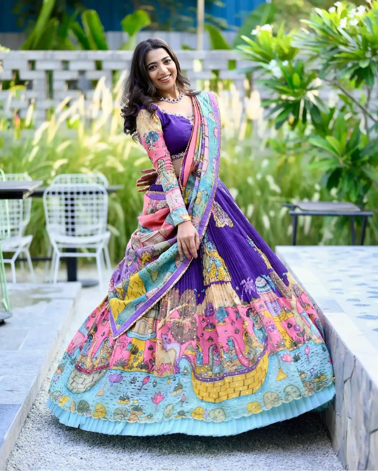 PC 382 Royal Blue   Color Chant Crepe Kalamkari Printed Lehenga Choli Casual, Party Wear, Events, Festivals Wear Expected Delivery 4-6 Working Days @2199/- | Lehenga, Bollywood Lehenga, Creative Lehenga, Designer Lehenga, Embroidered Lehenga, Party Wear Lehenga