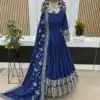 ZSR 3069 Royal Blue Color Chinon Silk Embroidery Sequence Gown Casual, Wedding, Party, Festive, Events Etc. Expected Delivery 4-6 Working Days 2049/- | Gowns, Bollywood Gowns, Creative Gowns, Designer Gowns, Embroidered Gowns, Party Wear Gowns
