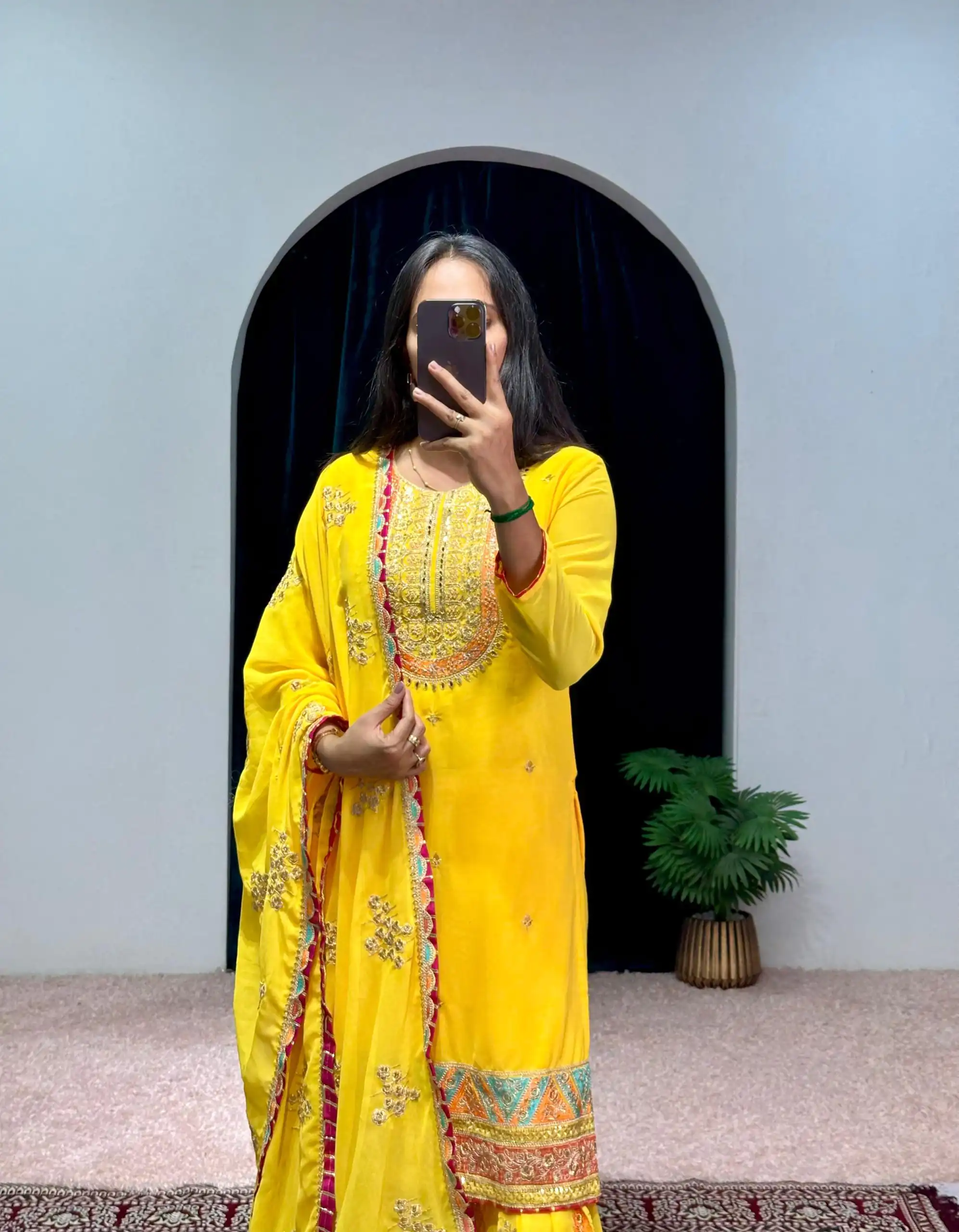 ST 1050 Yellow Color Georgette Embroidery Stone & Mirror Salwar Suit Casual, Wedding, Party, Festive, Events Etc. Expected Delivery 4-6 Working Days @2199/- | Jump Suits, Salwar suit, Designer Suits, Casual Suits, Creative suits, Palazzo Suits, Party Wear Suits, Patiala Suits, Straight Suits