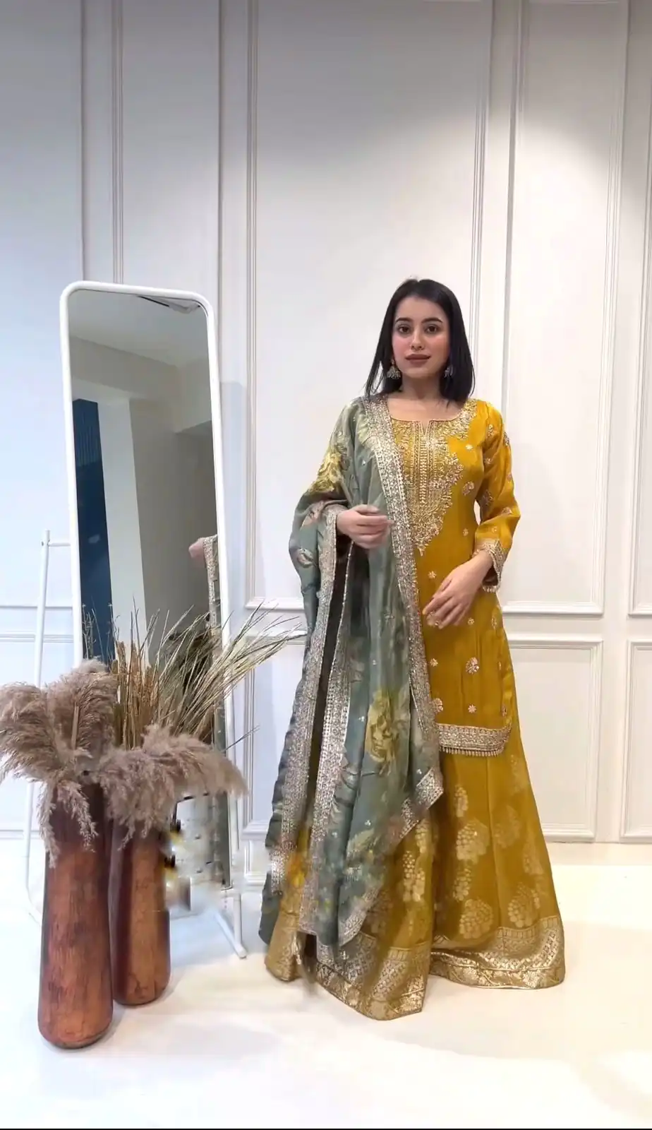 NSR 807 Yellow Color Pure Heavy Chinnon Silk Embroidery Salwar Suit Casual, Party Festive, Events Etc. Expected Delivery 4-6 Working Days @2199/ | Jump Suits, Salwar suit, Designer Suits, Casual Suits, Creative suits, Palazzo Suits, Party Wear Suits, Patiala Suits, Straight Suits