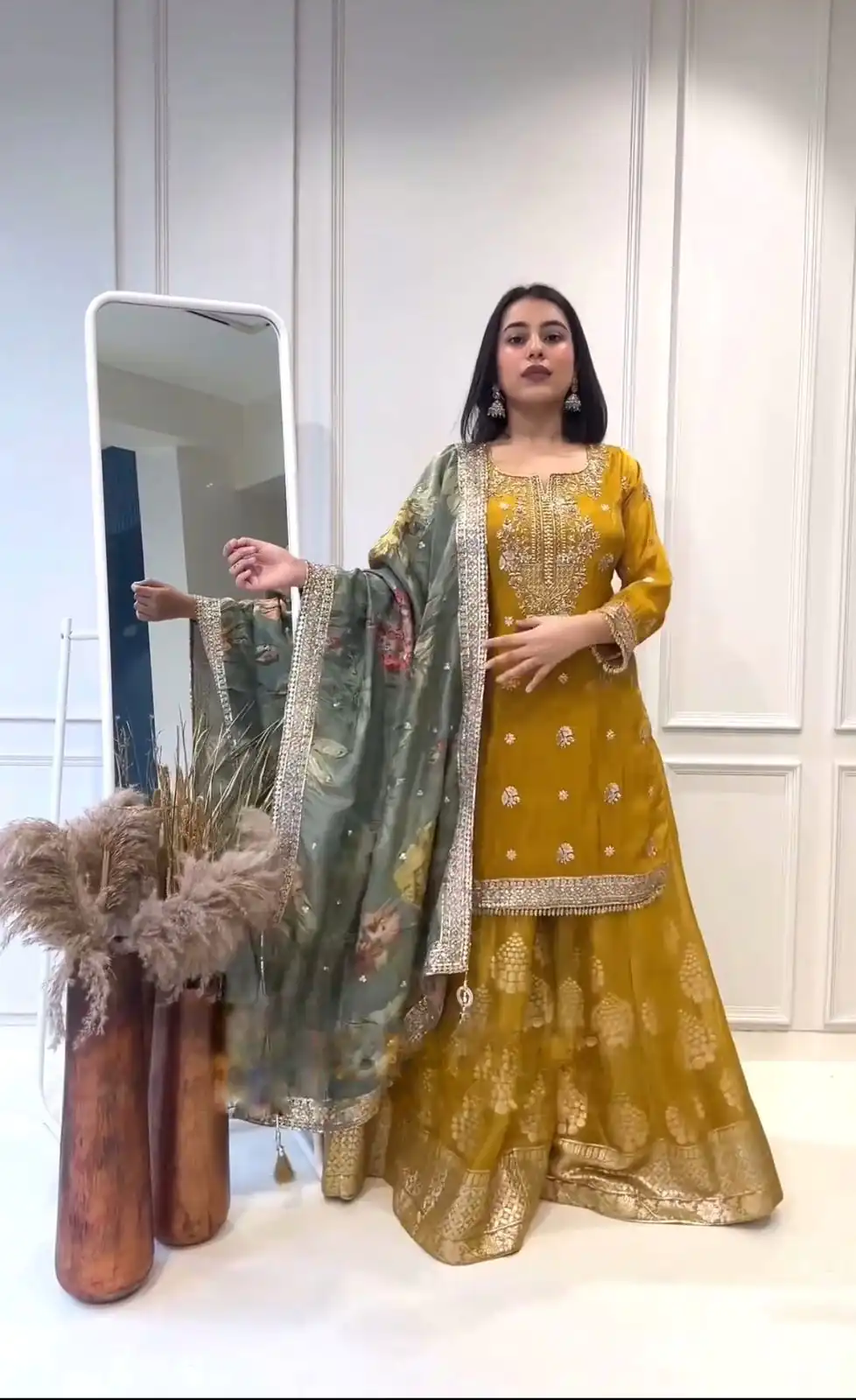 NSR 807 Yellow Color Pure Heavy Chinnon Silk Embroidery Salwar Suit Casual, Party Festive, Events Etc. Expected Delivery 4-6 Working Days @2199/ | Jump Suits, Salwar suit, Designer Suits, Casual Suits, Creative suits, Palazzo Suits, Party Wear Suits, Patiala Suits, Straight Suits