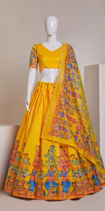 RC 252 Yellow Color Silk Embroidery Sequins Amazing Print Lehenga Choli Casual, Party Wedding, Festive, Events Etc. Delivery  4-6 Working Days 1999/- | Lehenga, Bollywood Lehenga, Creative Lehenga, Designer Lehenga, Embroidered Lehenga, Party Wear Lehenga