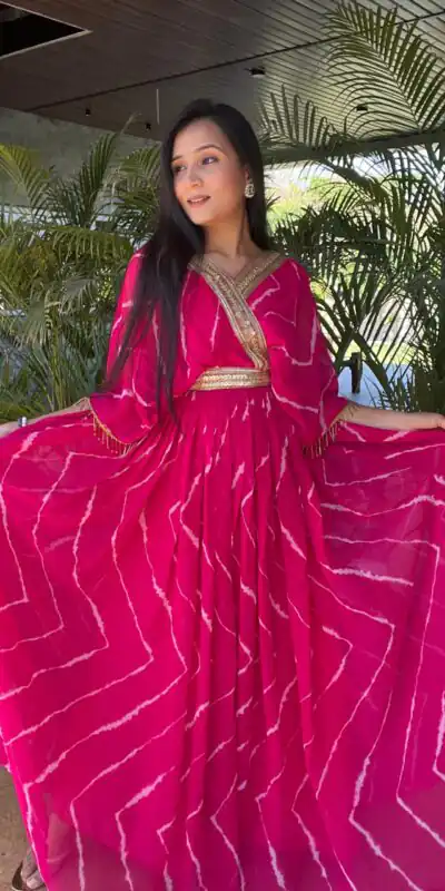 Ram 006 Rani Color Fox Georgette Embroidery Lace Work Gown Casual, Wedding, Party, Festive, Events Etc. Expected Delivery 4-6 Working Days @1949/- | Gowns, Bollywood Gowns, Creative Gowns, Designer Gowns, Embroidered Gowns, Party Wear Gowns