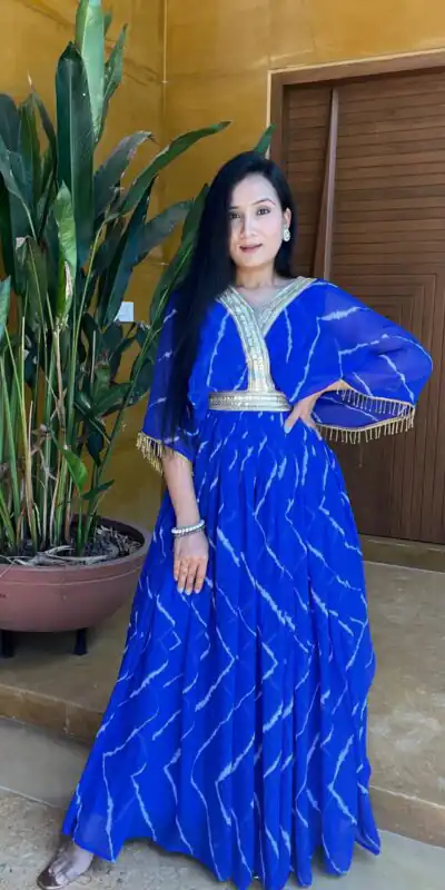Ram 006 Royal Blue Color Fox Georgette Embroidery Lace Work Gown Casual, Wedding, Party, Festive, Events Etc. Expected Delivery 4-6 Working Days @1949/- | Gowns, Bollywood Gowns, Creative Gowns, Designer Gowns, Embroidered Gowns, Party Wear Gowns
