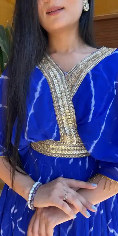 Ram 006 Royal Blue Color Fox Georgette Embroidery Lace Work Gown Casual, Wedding, Party, Festive, Events Etc. Expected Delivery 4-6 Working Days @1949/- | Gowns, Bollywood Gowns, Creative Gowns, Designer Gowns, Embroidered Gowns, Party Wear Gowns