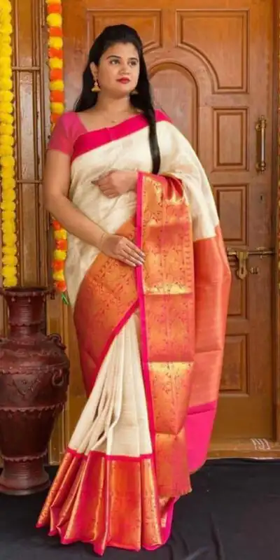 KP 4005 White Color Soft Lichi Silk Jacquard On All Over Saree Casual, Party Wear, Wedding, Events Etc. Expected Delivery 4-6 Working Days @1449/- | Sarees, Bollywood Sarees, Creative Sarees, Designer Sarees, Embroidered Sarees, Ethnic Saree, Modern Digital sarees, Party Wear Sarees