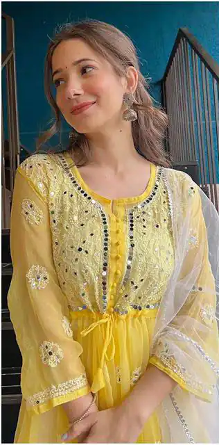 ST 70 Yellow Color Georgette Embroidery Mirror Salwar Suit Casual, Wedding, Party, Festive, Events Etc. Expected Delivery 4-6 Working Days @1999/- | Jump Suits, Salwar suit, Designer Suits, Casual Suits, Creative suits, Palazzo Suits, Party Wear Suits, Patiala Suits, Straight Suits