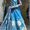 VLM 184 Blue color Tabby Silk Embroidery Digital Print Salwar Suit Casual, Wedding, Party, Festive, Events . Expected Delivery  4-6 Working Days @2099/- | Jump Suits, Salwar suit, Designer Suits, Casual Suits, Creative suits, Palazzo Suits, Party Wear Suits, Patiala Suits, Straight Suits
