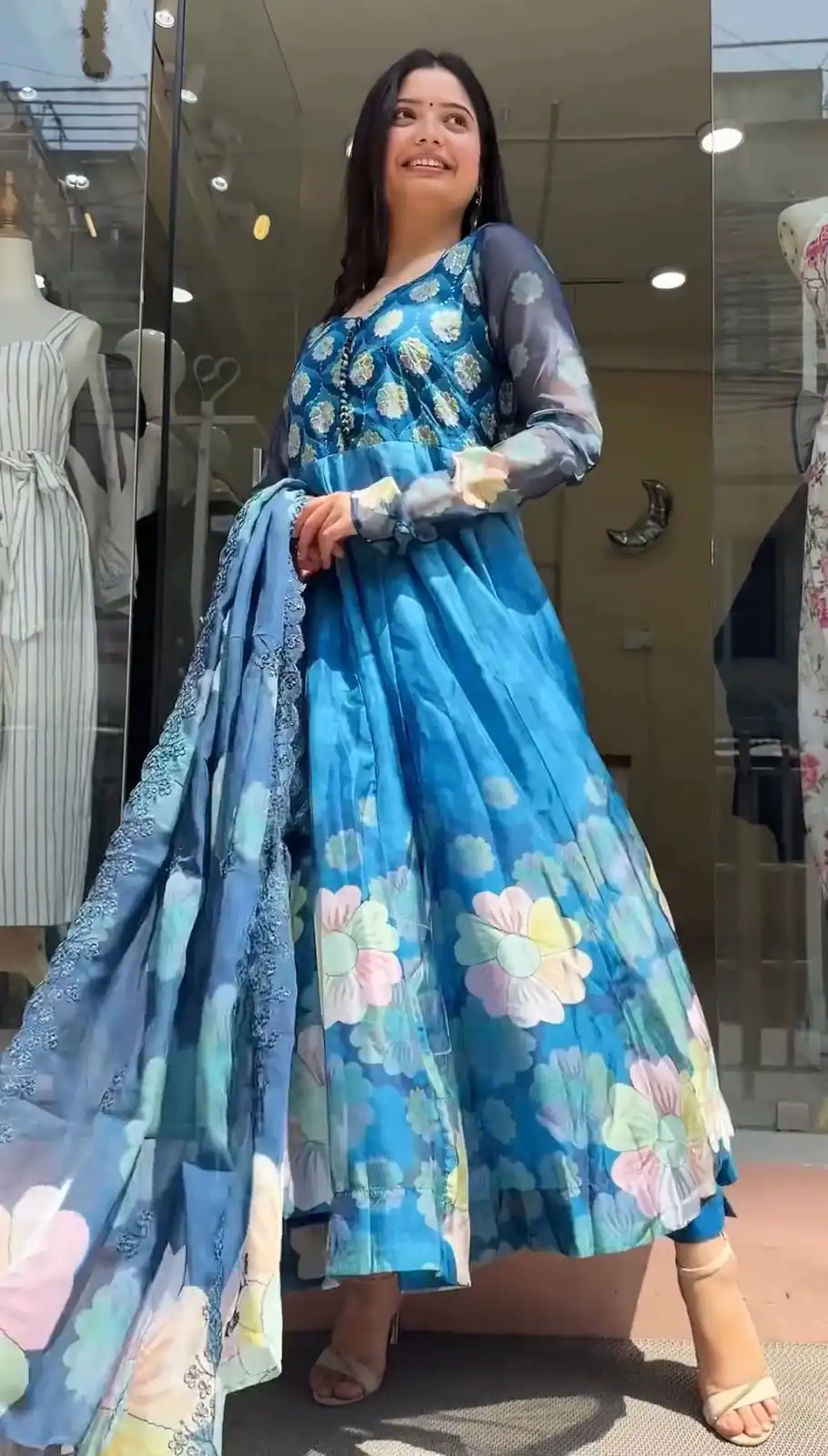 VLM 184 Blue color Tabby Silk Embroidery Digital Print Salwar Suit Casual, Wedding, Party, Festive, Events . Expected Delivery  4-6 Working Days @2099/- | Jump Suits, Salwar suit, Designer Suits, Casual Suits, Creative suits, Palazzo Suits, Party Wear Suits, Patiala Suits, Straight Suits