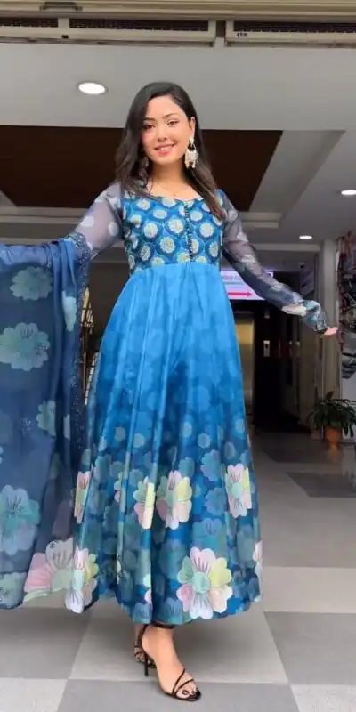 VLM 184 Blue color Tabby Silk Embroidery Digital Print Salwar Suit Casual, Wedding, Party, Festive, Events . Expected Delivery  4-6 Working Days @2099/- | Jump Suits, Salwar suit, Designer Suits, Casual Suits, Creative suits, Palazzo Suits, Party Wear Suits, Patiala Suits, Straight Suits