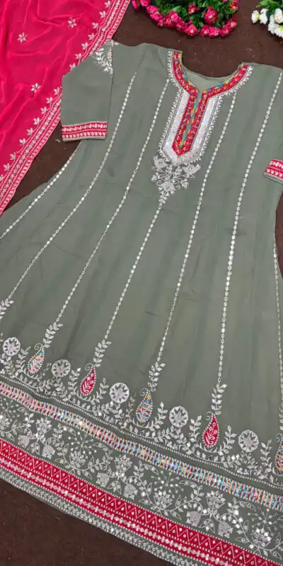 KF 1638 Grey Color Georgette Embroidered Sequence Salwar Suit Wedding, Party, Festive, Events Etc.  Expected Delivery 4-6 Working Days @2199/-Only | Salwar suit, Designer Suits, Casual Suits, Creative suits, Palazzo Suits, Party Wear Suits, Straight Suits