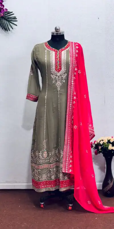 KF 1638 Grey Color Georgette Embroidered Sequence Salwar Suit Wedding, Party, Festive, Events Etc.  Expected Delivery 4-6 Working Days @2199/-Only | Salwar suit, Designer Suits, Casual Suits, Creative suits, Palazzo Suits, Party Wear Suits, Straight Suits