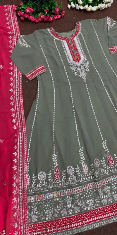 KF 1638 Grey Color Georgette Embroidered Sequence Salwar Suit Wedding, Party, Festive, Events Etc.  Expected Delivery 4-6 Working Days @2199/-Only | Salwar suit, Designer Suits, Casual Suits, Creative suits, Palazzo Suits, Party Wear Suits, Straight Suits