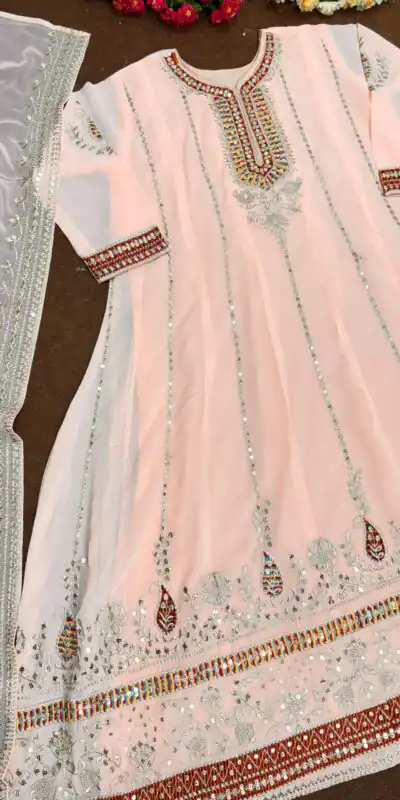 KF 1638 Light Peach Color Georgette Embroidered Sequence Salwar Suit Wedding, Party, Festive, Events Etc. Expected Delivery 4-6 Working Days @2199/-Only | Salwar suit, Designer Suits, Casual Suits, Creative suits, Palazzo Suits, Party Wear Suits, Straight Suits