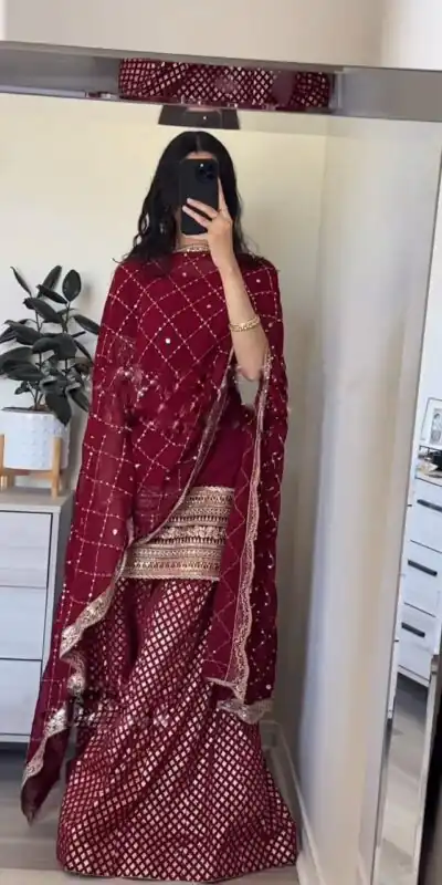 SRK 5164 Maroon Color Georgette Embroidery Sequence Salwar Suit Wedding, Party, Festive, Events Expected Delivery 4-6 Working Days @ 2199/- | Salwar suit, Designer Suits, Casual Suits, Creative suits, Palazzo Suits, Party Wear Suits, Patiala Suits, Straight Suits