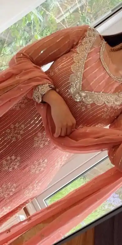 RTC 5698 Peach Color Georgette Thread And Sequence Salwar Suit Casual, Wedding, Festive, Events Etc. Expected Delivery 4-6 Working Days @2199/- | Jump Suits, Salwar suit, Designer Suits, Casual Suits, Creative suits, Palazzo Suits, Party Wear Suits, Patiala Suits, Straight Suits