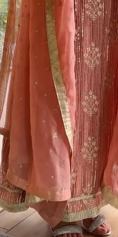 RTC 5698 Peach Color Georgette Thread And Sequence Salwar Suit Casual, Wedding, Festive, Events Etc. Expected Delivery 4-6 Working Days @2199/- | Jump Suits, Salwar suit, Designer Suits, Casual Suits, Creative suits, Palazzo Suits, Party Wear Suits, Patiala Suits, Straight Suits