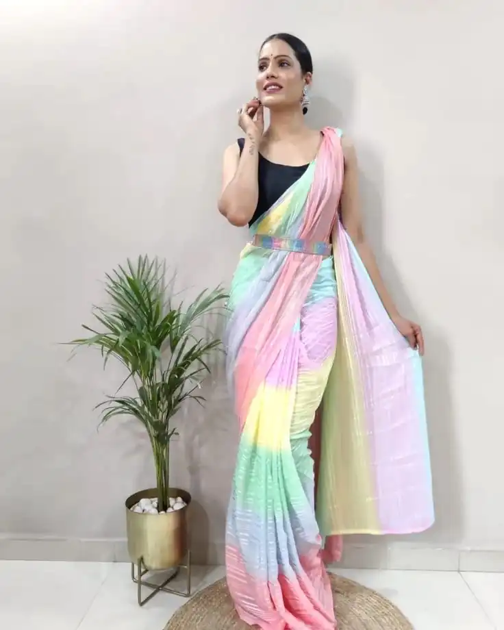 MS 441 Rainbow Color Chiffon Zari All Over Rainbow Shade Saree Casual, Party Wear, Wedding, Events, Etc. Expected Delivery 4-6 Working Days 1499/- | Sarees, Bollywood Sarees, Creative Sarees, Designer Sarees, Embroidered Sarees, Ethnic Saree, Modern Digital sarees, Party Wear Sarees