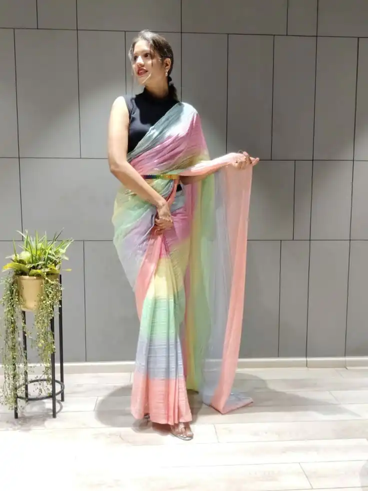 MS 441 Rainbow Color Chiffon Zari All Over Rainbow Shade Saree Casual, Party Wear, Wedding, Events, Etc. Expected Delivery 4-6 Working Days 1499/- | Sarees, Bollywood Sarees, Creative Sarees, Designer Sarees, Embroidered Sarees, Ethnic Saree, Modern Digital sarees, Party Wear Sarees