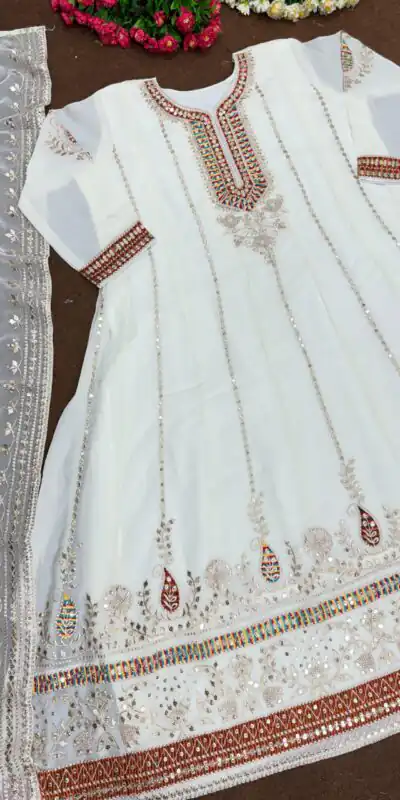KF 1638 White Color Georgette Embroidered Sequence Salwar Suit Wedding, Party, Festive, Events Etc.  Expected Delivery 4-6 Working Days @2199/-Only | Salwar suit, Designer Suits, Casual Suits, Creative suits, Palazzo Suits, Party Wear Suits, Straight Suits