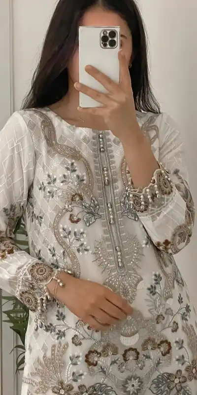 MF 423 White Color Faux Georgette Embroidery Sequence Salwar Suit Wedding, Party, Festive, Events Etc. Expected 4-6 Working Days @2449/- | Salwar suit, Designer Suits, Casual Suits, Creative suits, Palazzo Suits, Party Wear Suits, Patiala Suits, Straight Suits