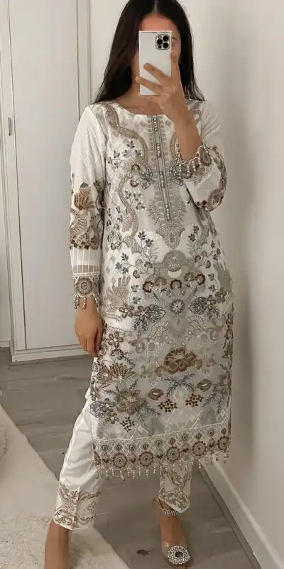 MF 423 White Color Faux Georgette Embroidery Sequence Salwar Suit Wedding, Party, Festive, Events Etc. Expected 4-6 Working Days @2449/- | Salwar suit, Designer Suits, Casual Suits, Creative suits, Palazzo Suits, Party Wear Suits, Patiala Suits, Straight Suits