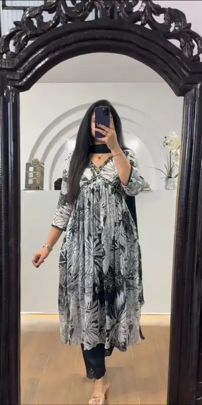 LG 1838 Black Color Chinon Printed And Sequence Embroidery Salwar Suit Casual, Wedding, Festive, Events Expected Delivery 4-6 Working Days @1799/- | Jump Suits, Salwar suit, Designer Suits, Casual Suits, Creative suits, Palazzo Suits, Party Wear Suits, Patiala Suits, Straight Suits