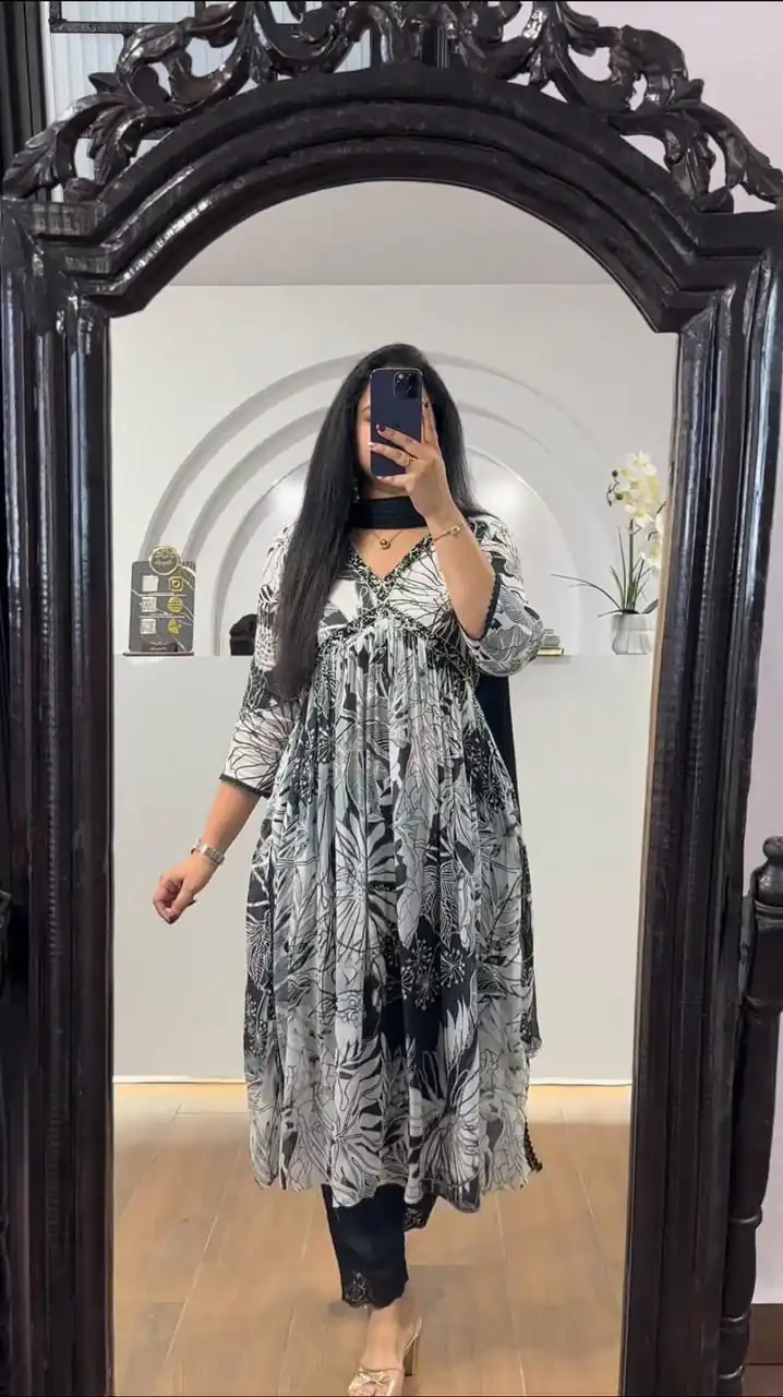 LG 1838 Black Color Chinon Printed And Sequence Embroidery Salwar Suit Casual, Wedding, Festive, Events Expected Delivery 4-6 Working Days @1799/- | Jump Suits, Salwar suit, Designer Suits, Casual Suits, Creative suits, Palazzo Suits, Party Wear Suits, Patiala Suits, Straight Suits