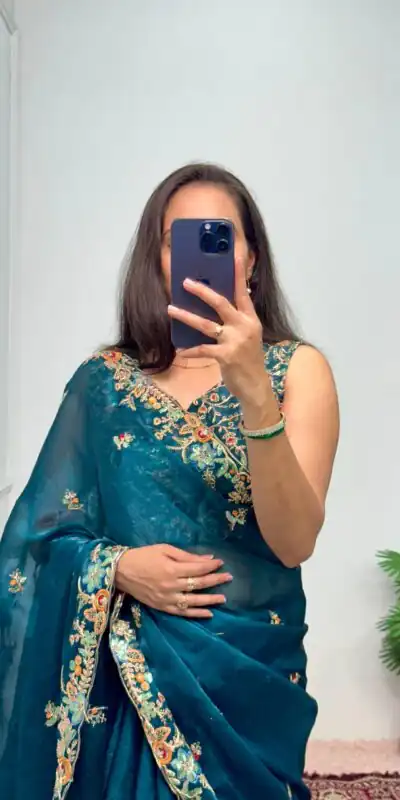 ST 472 Blue Color Burberry With Blooming Embroidery Saree Casual, Wedding, Party, Festive, Events Etc. Expected Delivery 4-6 Working Days @1999/- | Sarees, Bollywood Sarees, Creative Sarees, Designer Sarees, Embroidered Sarees, Ethnic Saree, Modern Digital sarees, Party Wear Sarees