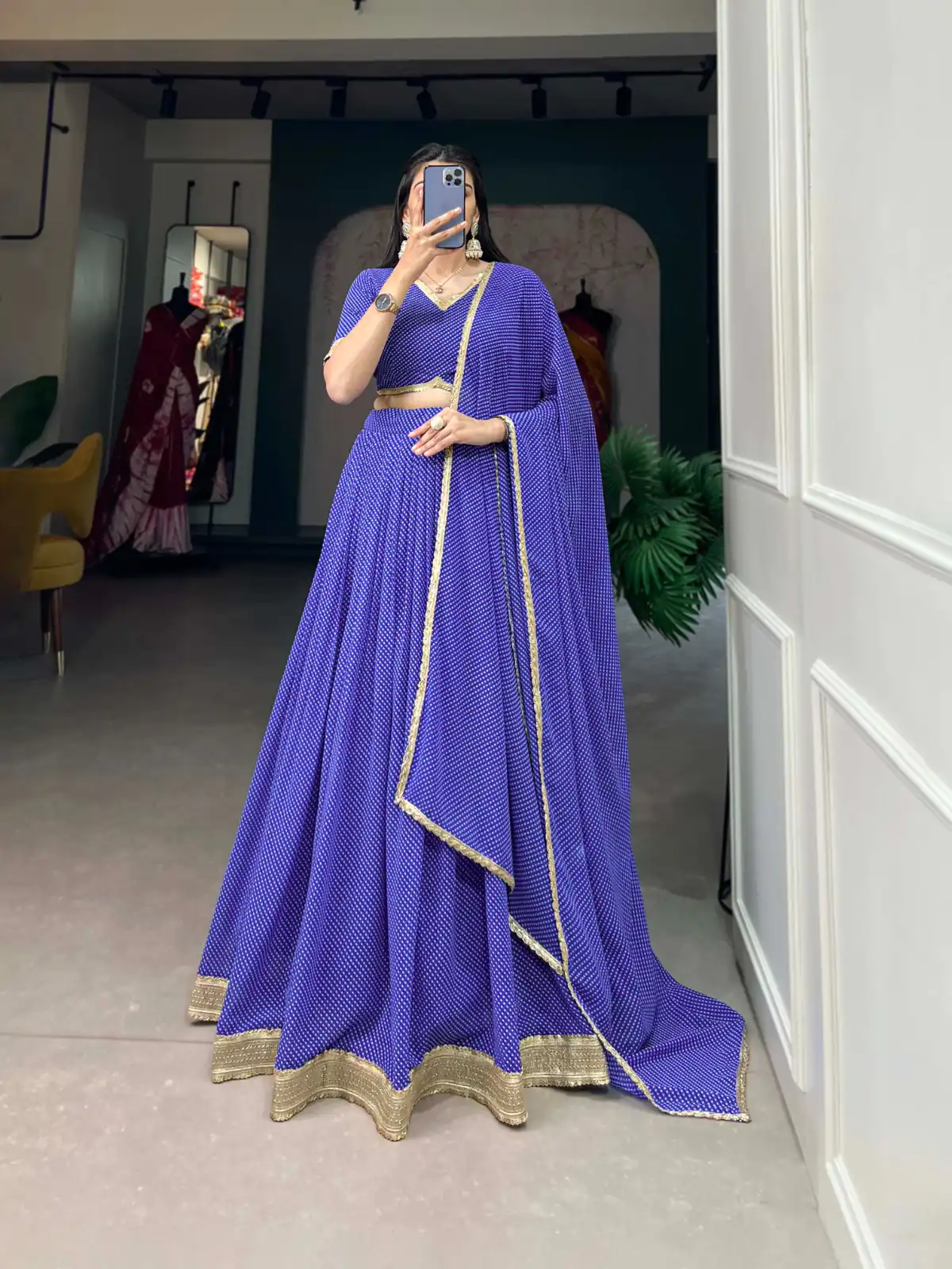 LNB 1212 Blue Color Georgette Print With Lace Border Lehenga Choli Festive Party Wedding, Events etc. Delivery 4-6 Working Days @2149/- | Lehenga, Bollywood Lehenga, Creative Lehenga, Designer Lehenga, Embroidered Lehenga, Party Wear Lehenga