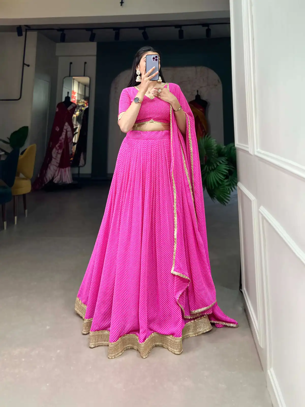 LNB 1212 Pink Color Georgette Print With Lace Border Lehenga Choli Festive Party Wedding, Events etc. Delivery 4-6 Working Days @2149/- | Lehenga, Bollywood Lehenga, Creative Lehenga, Designer Lehenga, Embroidered Lehenga, Party Wear Lehenga