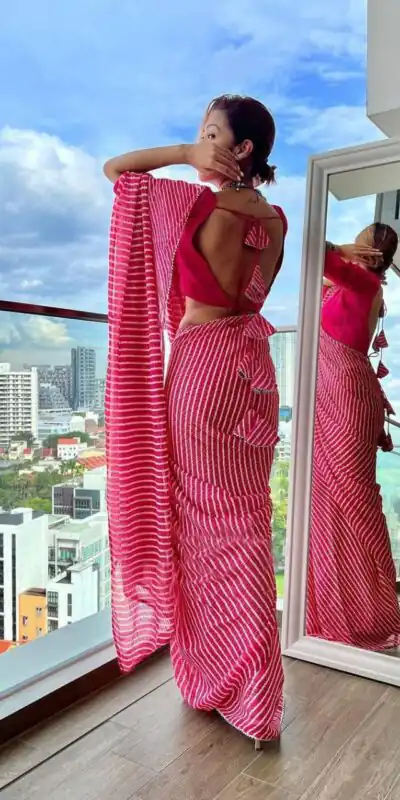 KD 356 Pink Color Georgette Sequence Crochet Laheriya Printed Work Saree Casual, Party Wear, Wedding, Events Etc. Expected Delivery 4-6 Working Days @1599/- | Sarees, Bollywood Sarees, Creative Sarees, Designer Sarees, Embroidered Sarees, Ethnic Saree, Modern Digital sarees, Party Wear Sarees