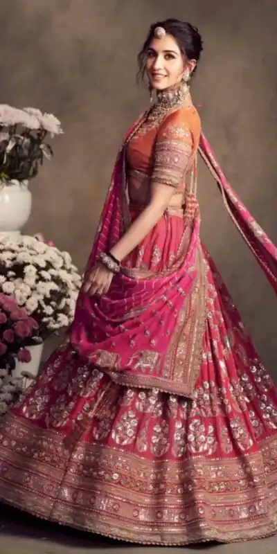 Ram 008 Pink Color Jalpari Embroidery Sequence Work Lehenga Choli Casual, Wedding, Festive, Events Expected Delivery 4-6 Working Days @2299/- | Lehenga, Bollywood Lehenga, Creative Lehenga, Designer Lehenga, Embroidered Lehenga, Party Wear Lehenga