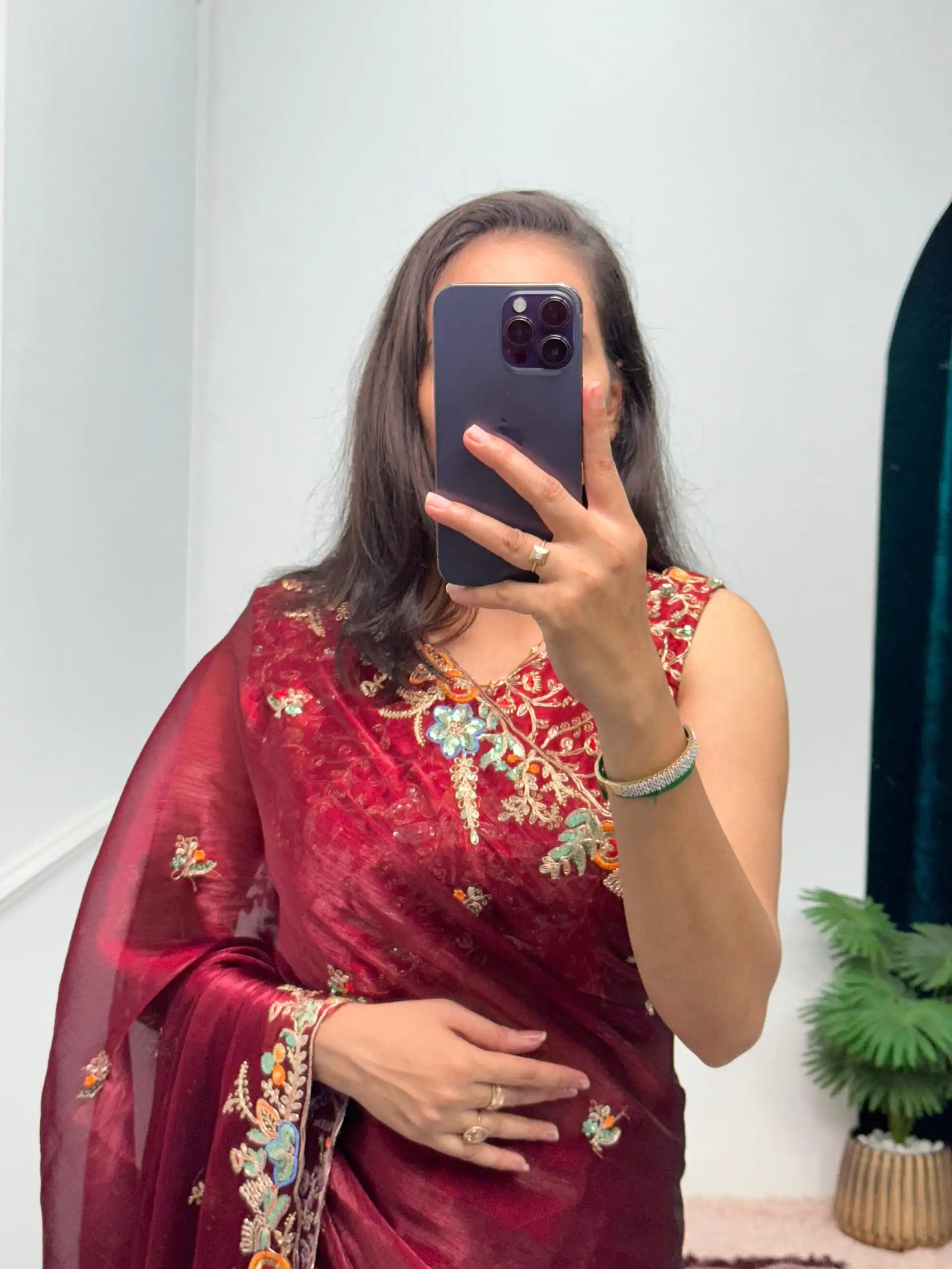 ST 472 Red Color Burberry With Blooming Embroidery Saree Casual, Wedding, Party, Festive, Events Etc. Expected Delivery 4-6 Working Days @1999/- | Sarees, Bollywood Sarees, Creative Sarees, Designer Sarees, Embroidered Sarees, Ethnic Saree, Modern Digital sarees, Party Wear Sarees