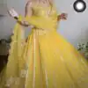 RTC 6368 Yellow Color Georgette Embroidery Sequence Lehenga Choli Wedding, Party, Festive, Events Etc.   Expected Delivery 4-6 Working Days @2049/- | Lehenga, Bollywood Lehenga, Creative Lehenga, Designer Lehenga, Embroidered Lehenga, Party Wear Lehenga