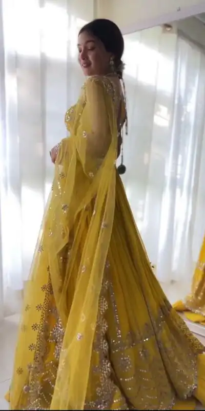 RTC 6368 Yellow Color Georgette Embroidery Sequence Lehenga Choli Wedding, Party, Festive, Events Etc. Expected Delivery 4-6 Working Days @2049/- | Lehenga, Bollywood Lehenga, Creative Lehenga, Designer Lehenga, Embroidered Lehenga, Party Wear Lehenga