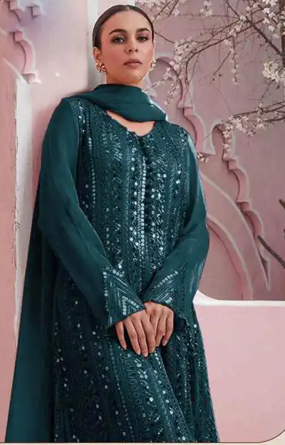 DS 001255 Blue color Georgette Embroidered Sequence Salwar Suit Casual, Wedding, Party, Festive, Events . Expected Delivery  4-6 Working Days @1999/- | Salwar suit, Designer Suits, Casual Suits, Creative suits, Palazzo Suits, Party Wear Suits, Patiala Suits, Straight Suits