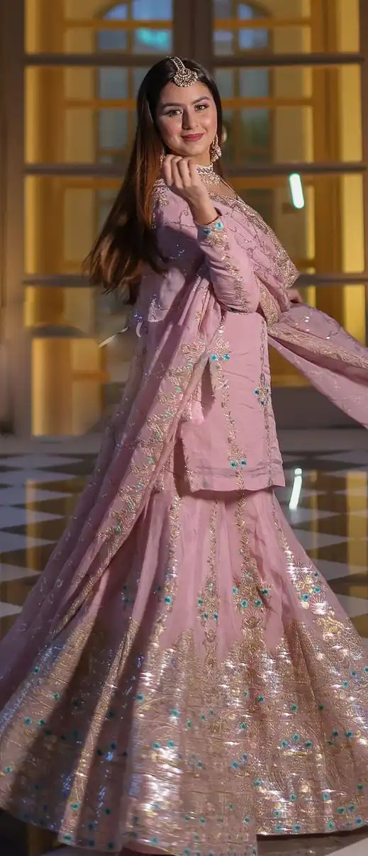 VLM 148 Pink color Foix Georgette Embroidery Salwar Suit Casual, Wedding, Party, Festive, Events . Expected Delivery 4-6 Working Days @2299/- | Jump Suits, Salwar suit, Designer Suits, Casual Suits, Creative suits, Palazzo Suits, Party Wear Suits, Patiala Suits, Straight Suits