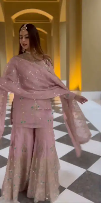 VLM 148 Pink color Foix Georgette Embroidery Salwar Suit Casual, Wedding, Party, Festive, Events . Expected Delivery 4-6 Working Days @2299/- | Jump Suits, Salwar suit, Designer Suits, Casual Suits, Creative suits, Palazzo Suits, Party Wear Suits, Patiala Suits, Straight Suits