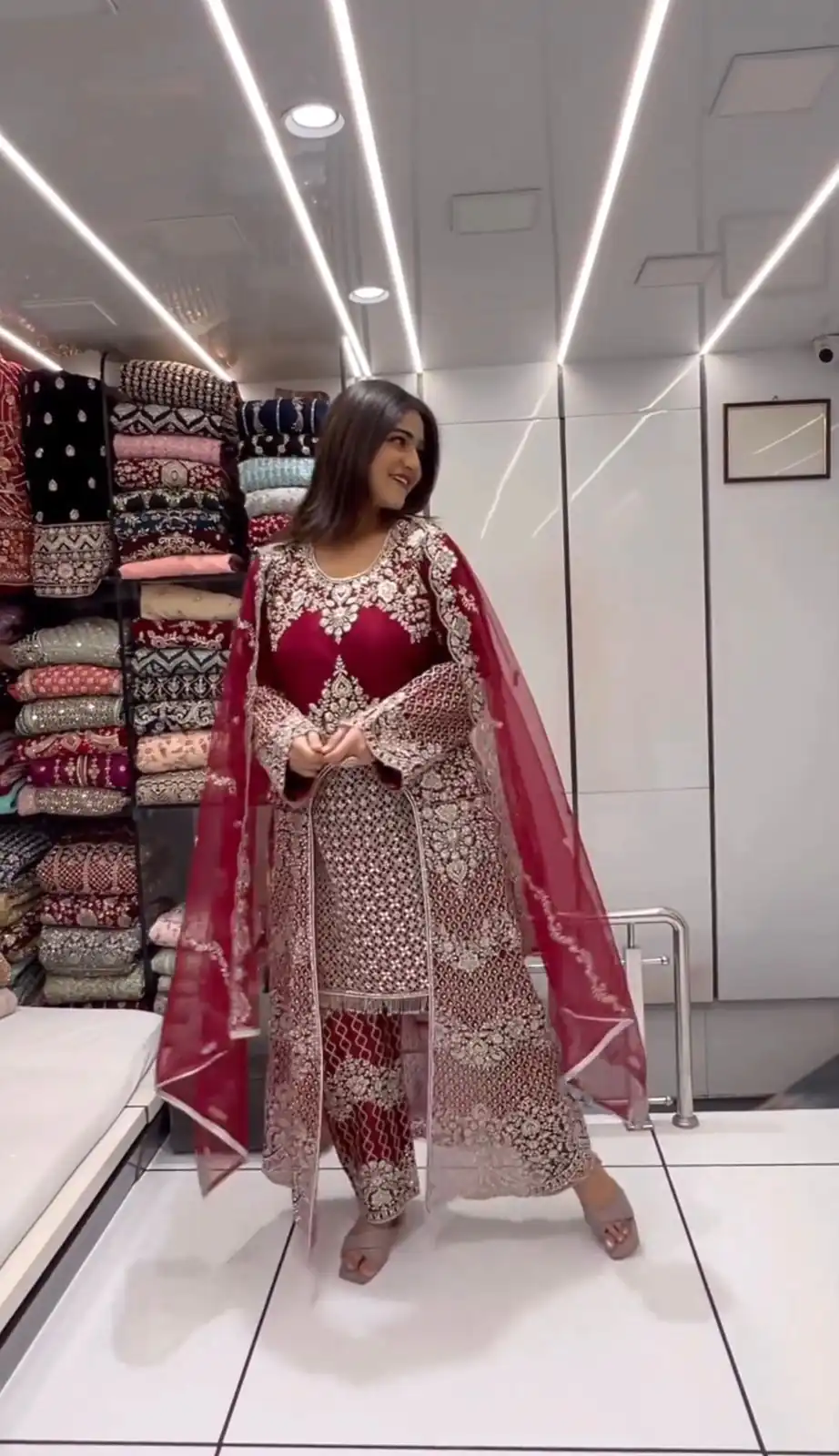 KD 1460 Red Color Faux Georgette Thread Sequence Work Salwar Suit Casual, Party, Wedding, Festive, Events Etc.  Expected Delivery 4-6 Working Days @2849/- | Salwar suit, Designer Suits, Casual Suits, Creative suits, Palazzo Suits, Party Wear Suits, Patiala Suits, Straight Suits