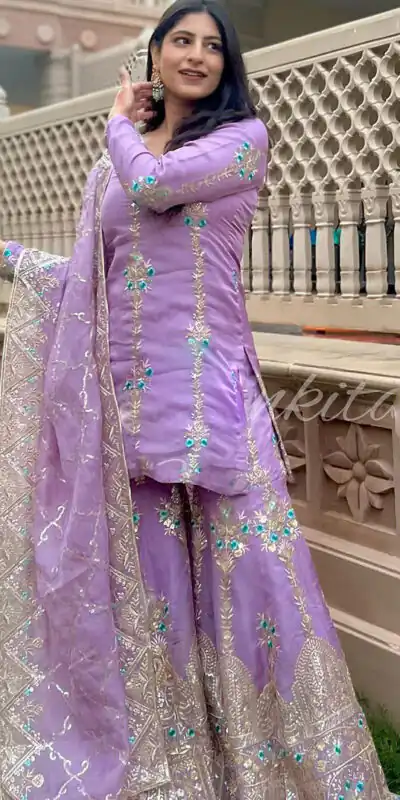 VLM 148 violet color Foix Georgette Embroidery Salwar Suit Casual, Wedding, Party, Festive, Events . Expected Delivery 4-6 Working Days @2299/- | Jump Suits, Salwar suit, Designer Suits, Casual Suits, Creative suits, Palazzo Suits, Party Wear Suits, Patiala Suits, Straight Suits