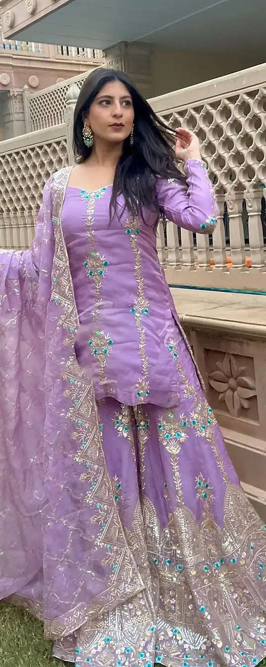VLM 148 violet color Foix Georgette Embroidery Salwar Suit Casual, Wedding, Party, Festive, Events . Expected Delivery  4-6 Working Days @2299/- | Jump Suits, Salwar suit, Designer Suits, Casual Suits, Creative suits, Palazzo Suits, Party Wear Suits, Patiala Suits, Straight Suits