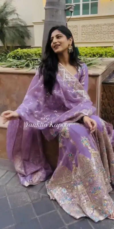 VLM 148 violet color Foix Georgette Embroidery Salwar Suit Casual, Wedding, Party, Festive, Events . Expected Delivery  4-6 Working Days @2299/- | Jump Suits, Salwar suit, Designer Suits, Casual Suits, Creative suits, Palazzo Suits, Party Wear Suits, Patiala Suits, Straight Suits