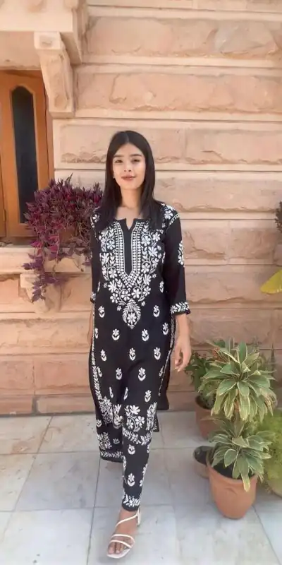 RTC 5650 Black Color Rayon Chine Stitched Work Salwar Suit Casual, Wedding, Festive, Events Etc. Expected Delivery 4-6 Working Days @1599/- | Jump Suits, Salwar suit, Designer Suits, Casual Suits, Creative suits, Palazzo Suits, Party Wear Suits, Patiala Suits, Straight Suits